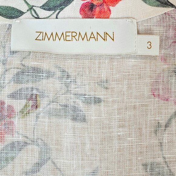 Zimmermann ElkaVine Linen Floral Wrap Dress Size 3 (US 8–10) - Picture 14 of 15